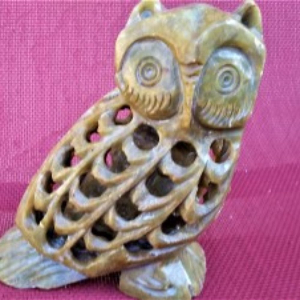 Blonde Onyx Mother and Baby Owl